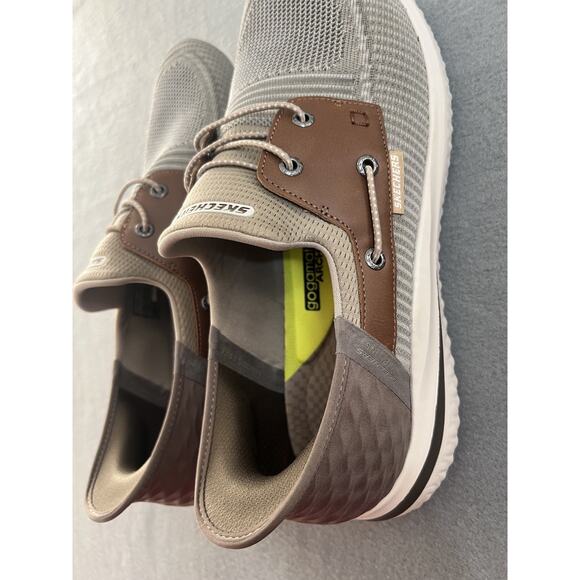Skechers Delson 3.0 Men\'s Slip-On Sneakers Size 13 Casual Brown Shoes